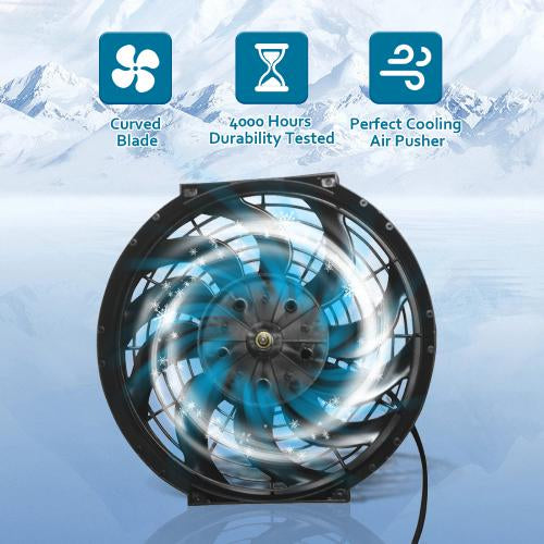 supermodcity 12" Universal Slim Fan Push Pull Electric Radiator Cooling 12V 80W w/ Mount Kit