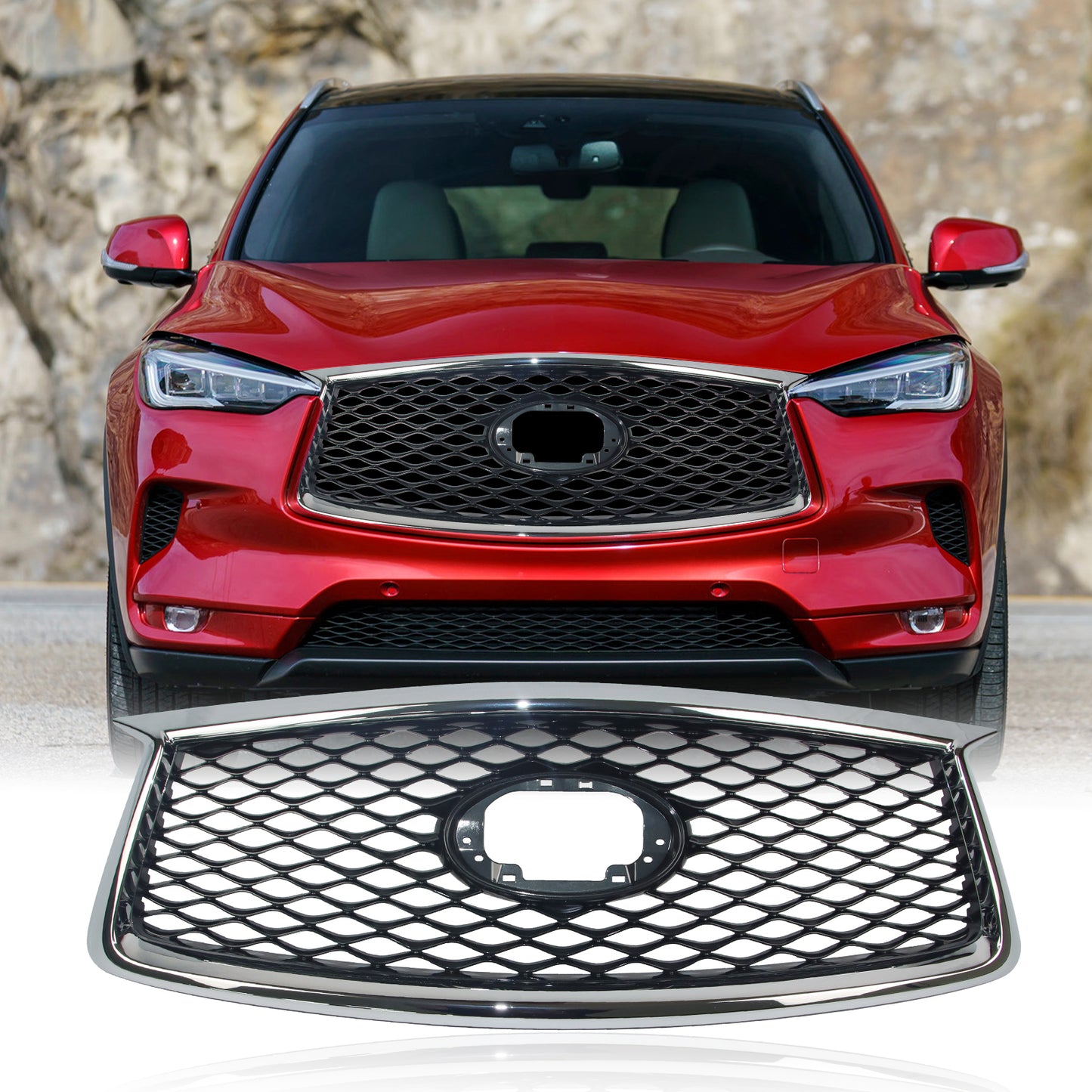 supermodcity Front Grill for 2019-2021 INFINITI QX50 Chrome Frame