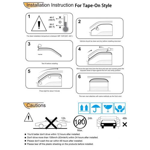 supermodcity Window Wind Deflector Window Visor for 2007 - 2013 Cadillac Escalade EXT/ESV